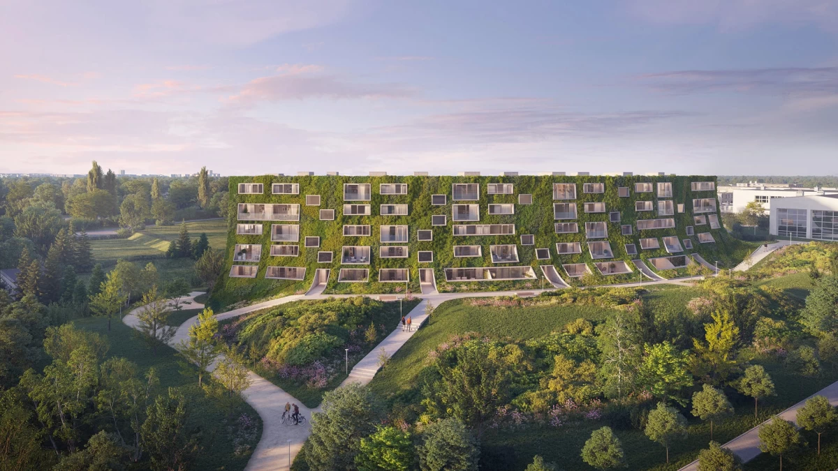 Жилой дом, полностью покрытый зеленью Жилой дом, полностью покрытый зеленью