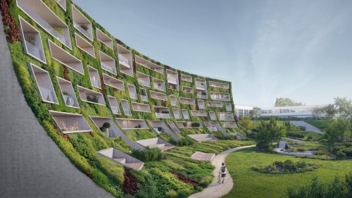 Жилой дом, полностью покрытый зеленью Жилой дом, полностью покрытый зеленью