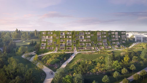 Жилой дом, полностью покрытый зеленью Жилой дом, полностью покрытый зеленью