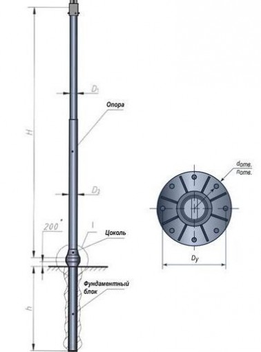 Светильник с опорой МАФС LED 1.19 Светильник с опорой МАФС LED 1.19